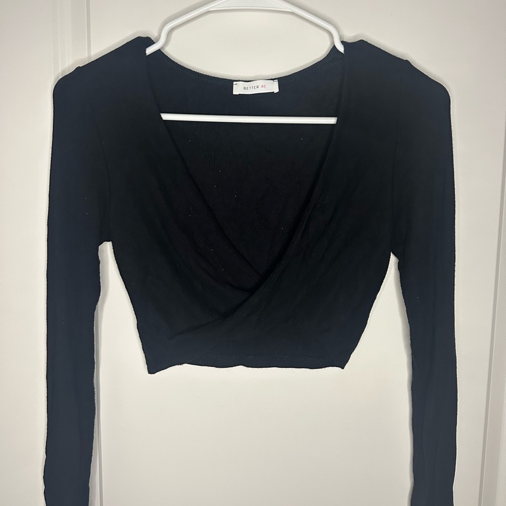 Better Be Black Wrap Blouse